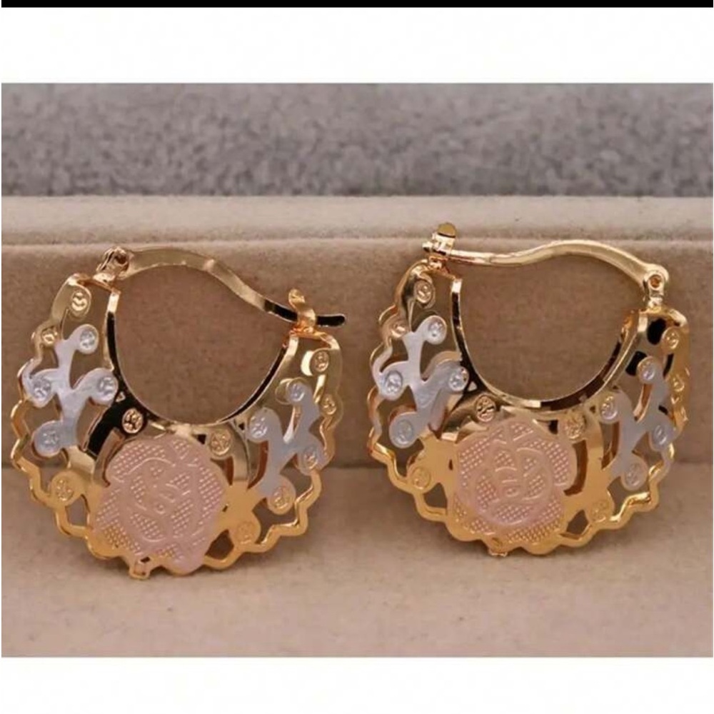 Gold Plated Hollow Out Hoop Boho, Lightweight Pretty Basket, Hoop Earrings